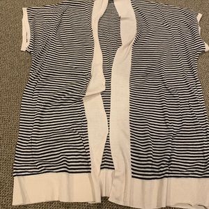 LOFT Striped Short Sleeve Cardigan